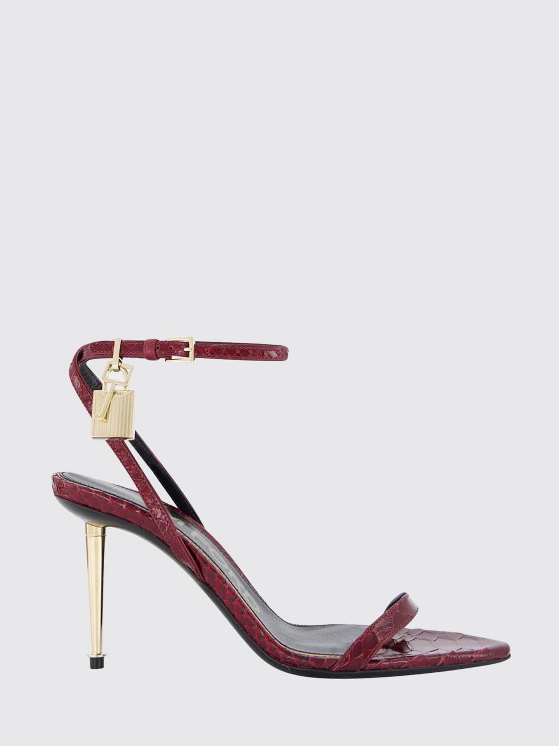 Tom Ford Padlock Python Print Leather Sandals