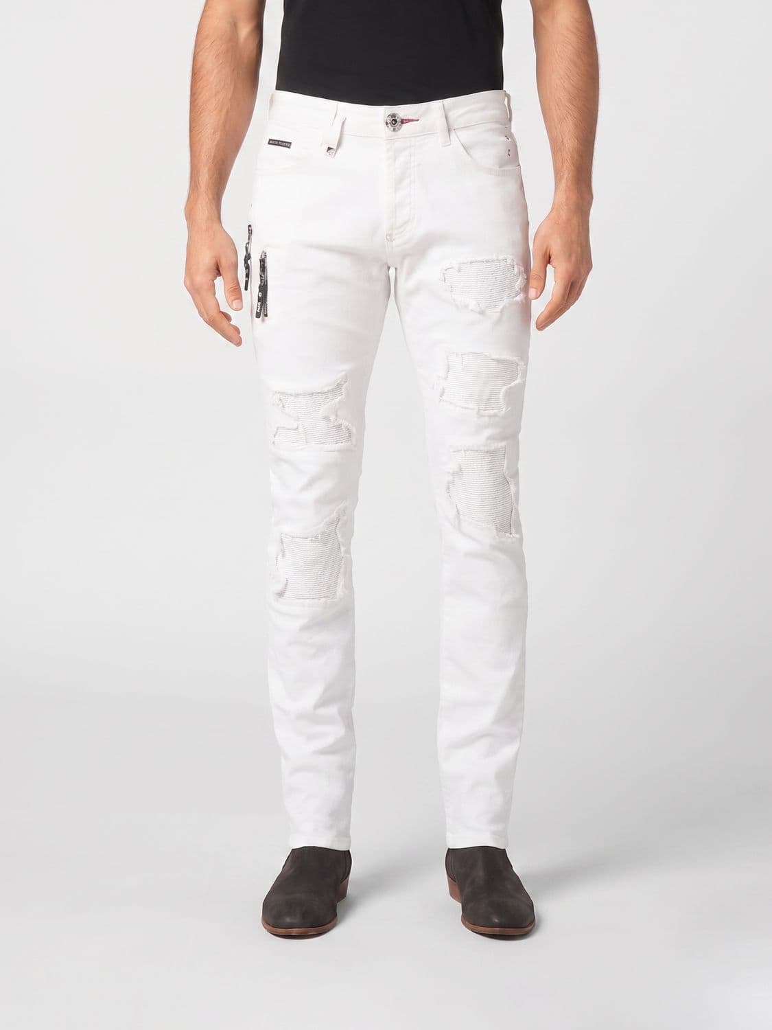 Philipp Plein Distressed Denim Skinny Fit Jeans