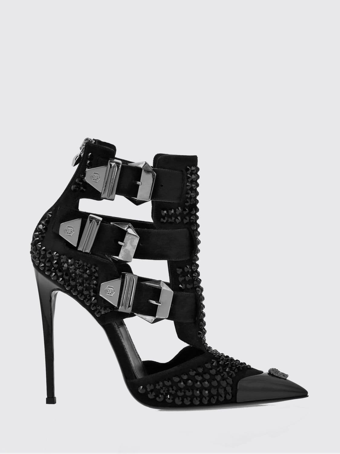 Philipp Plein Suede Pumps with Rhinestones