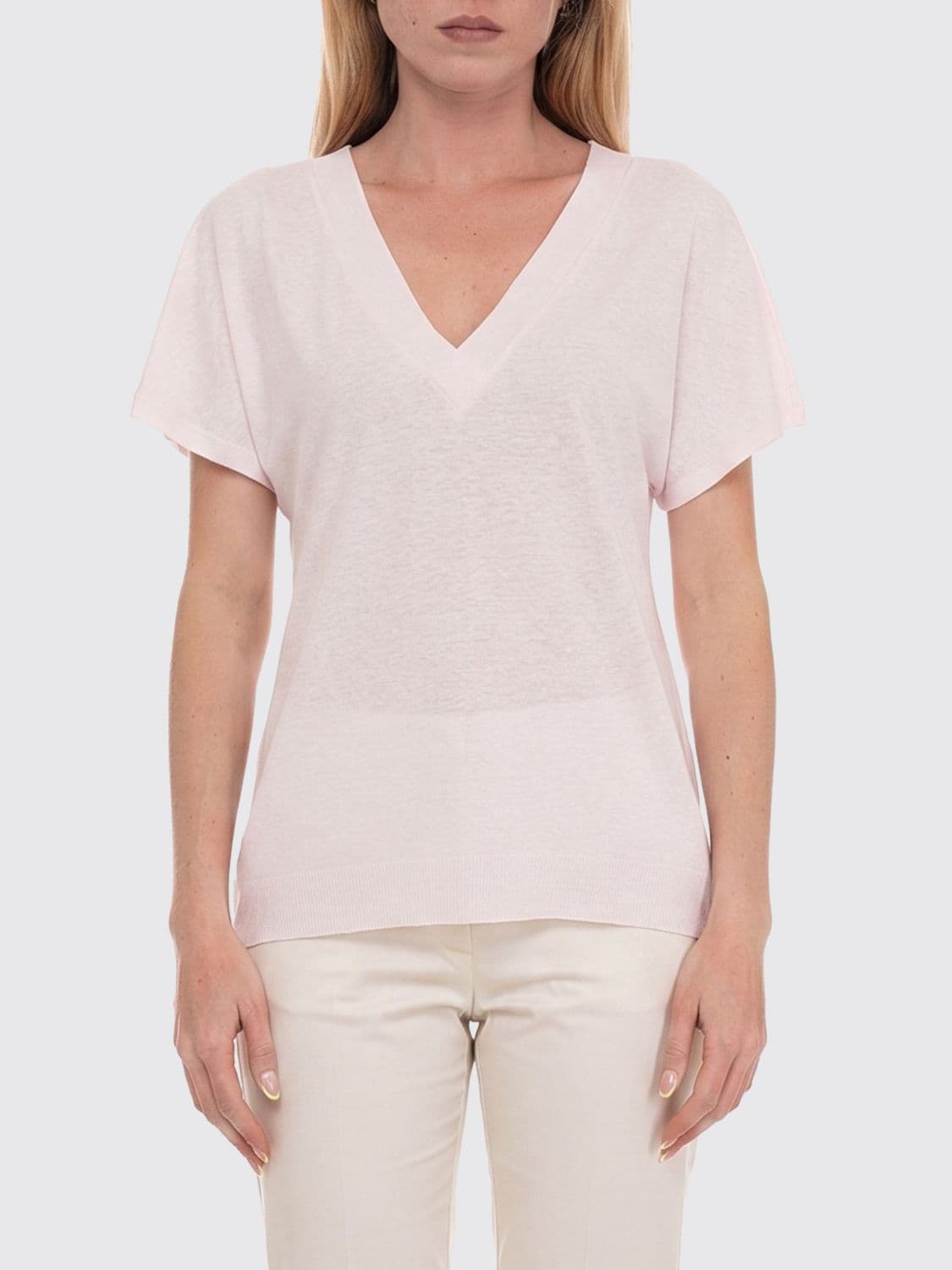 Boss Linen V Neck T-shirts