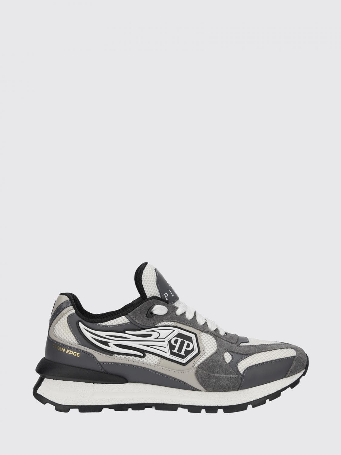 Philipp Plein Leather and Mesh Sneakers