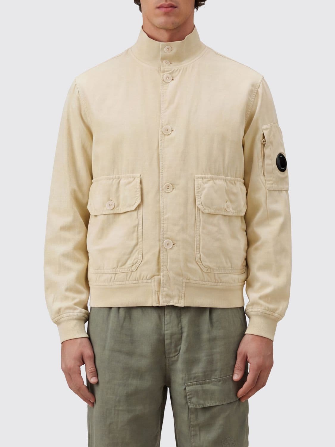 C.p. Company C. P. COMPANY Broken Twill Lens Cotton and Linen Bomber Jacket