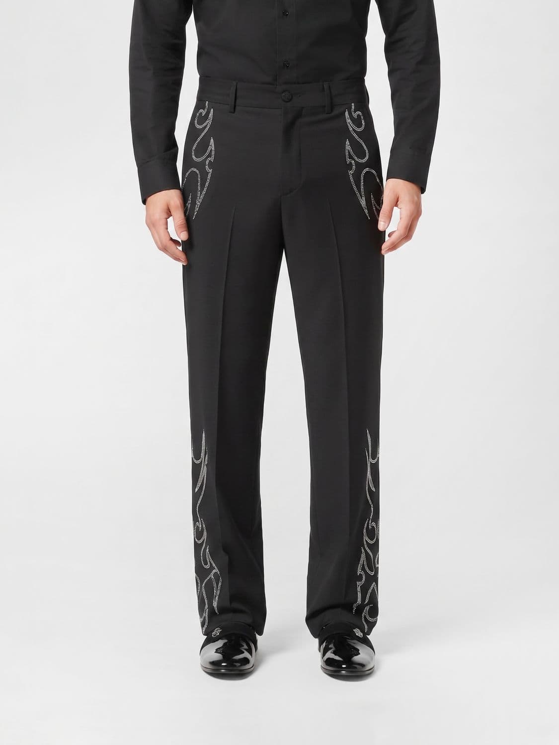 Philipp Plein Wool Tailored Trousers with Studs