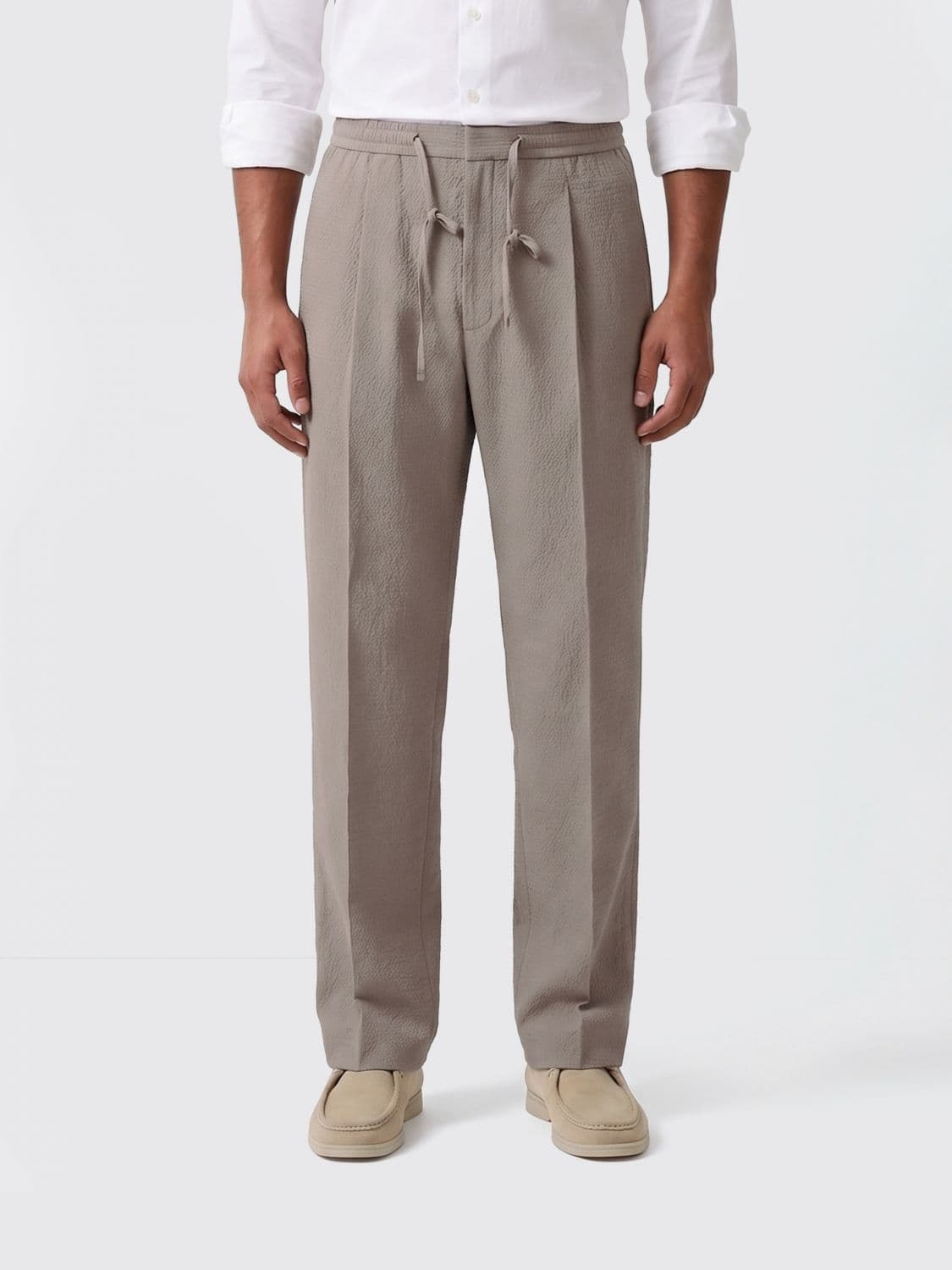 Boss Slim Fit Stretch Cotton Trousers with Drawstring