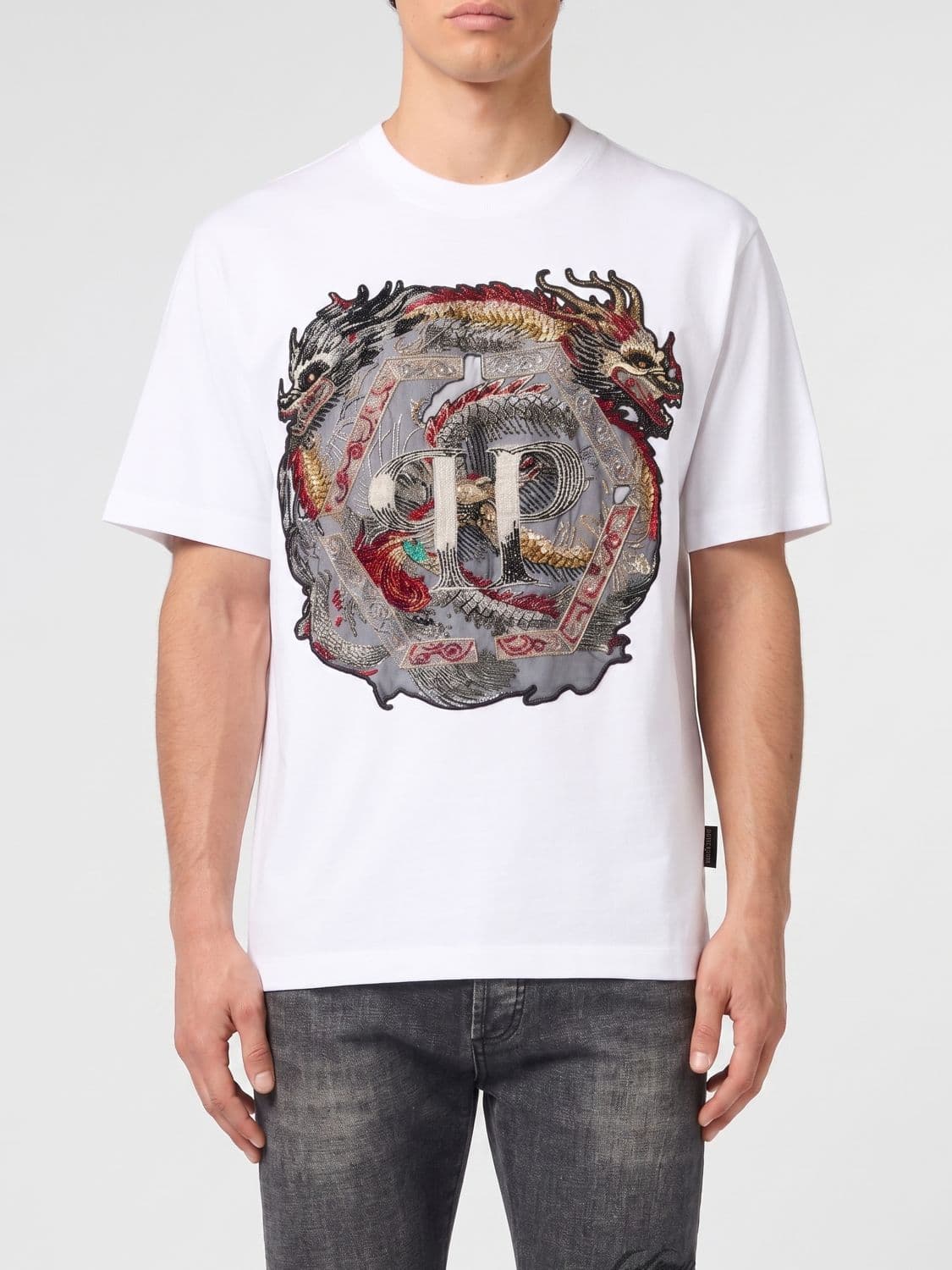 Philipp Plein PP Embroidered T-shirt with Beads