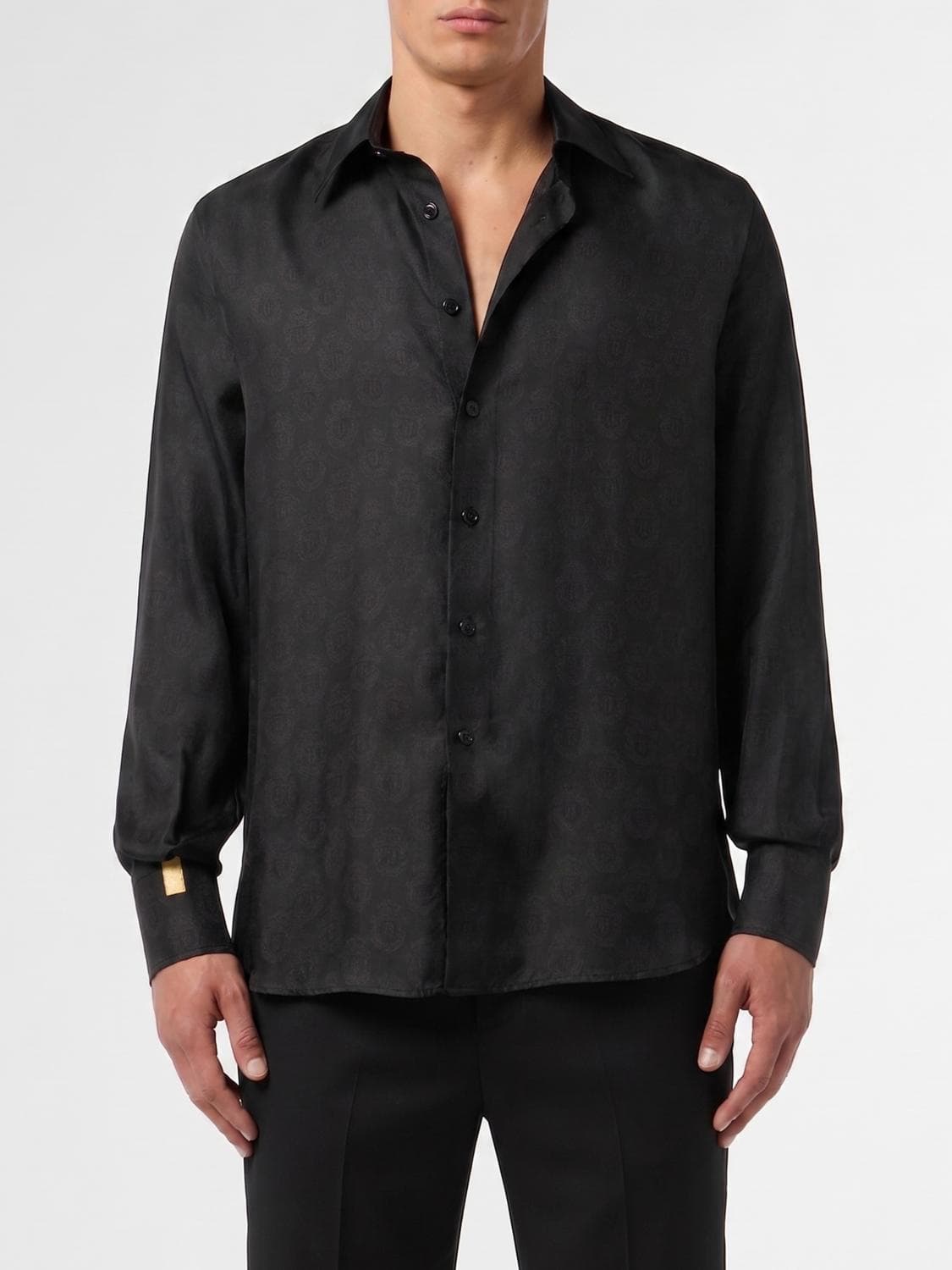 Billionaire All-over Logo Silk Shirt