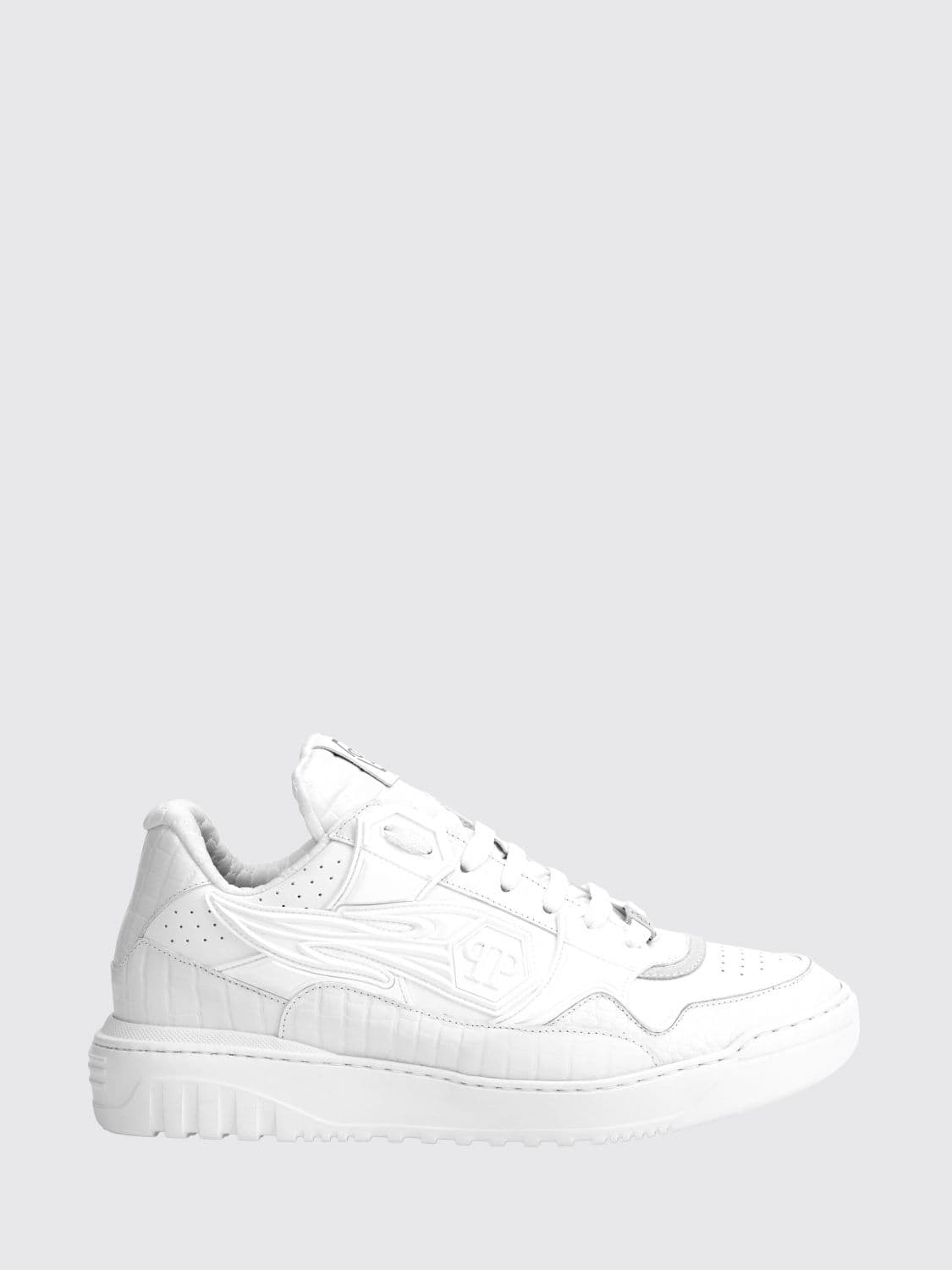 Philipp Plein Moonwalker Sneakers in Crocodile Print Leather