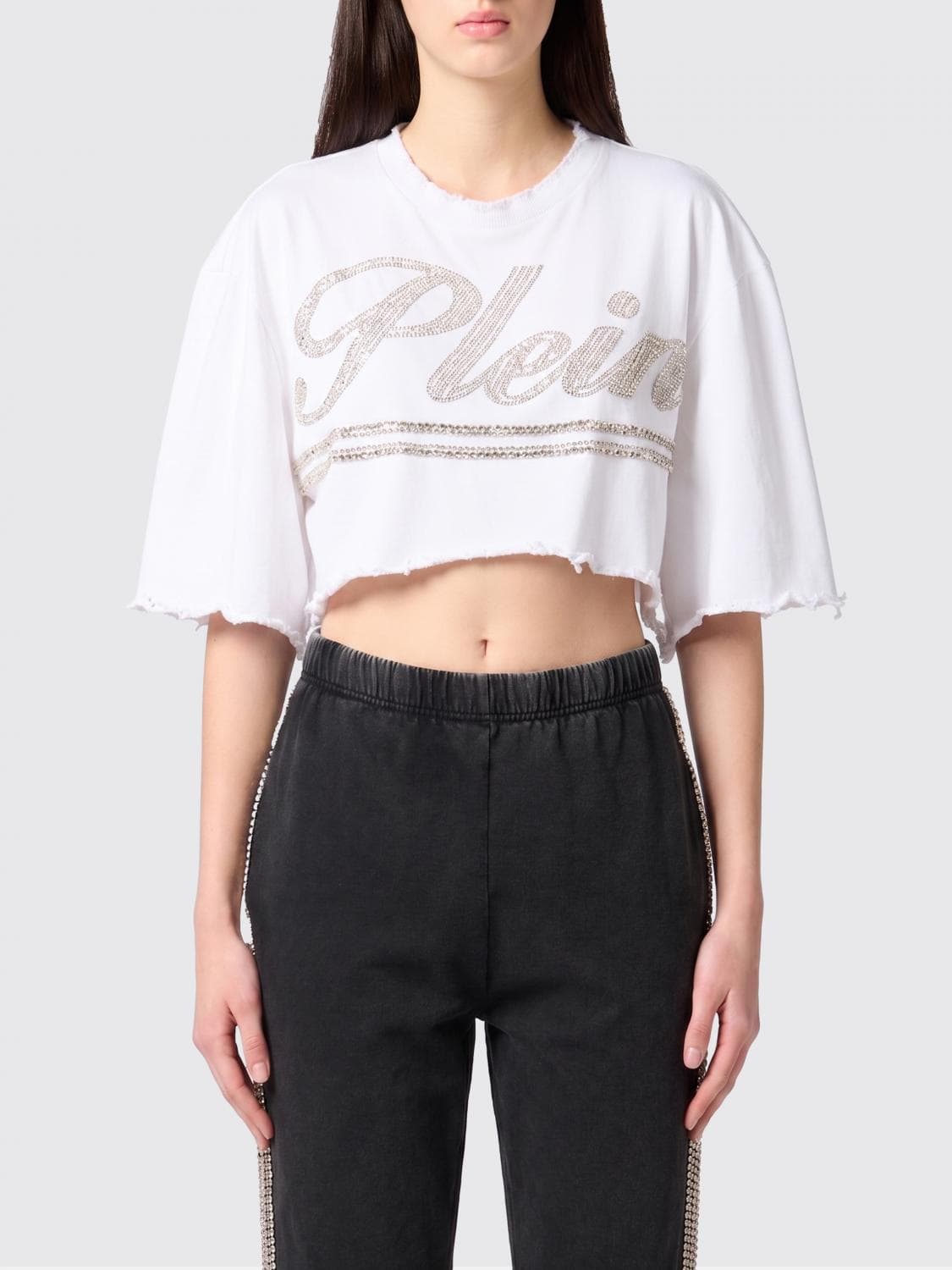 Philipp Plein Cotton Crew-Neck T-Shirt with Logo