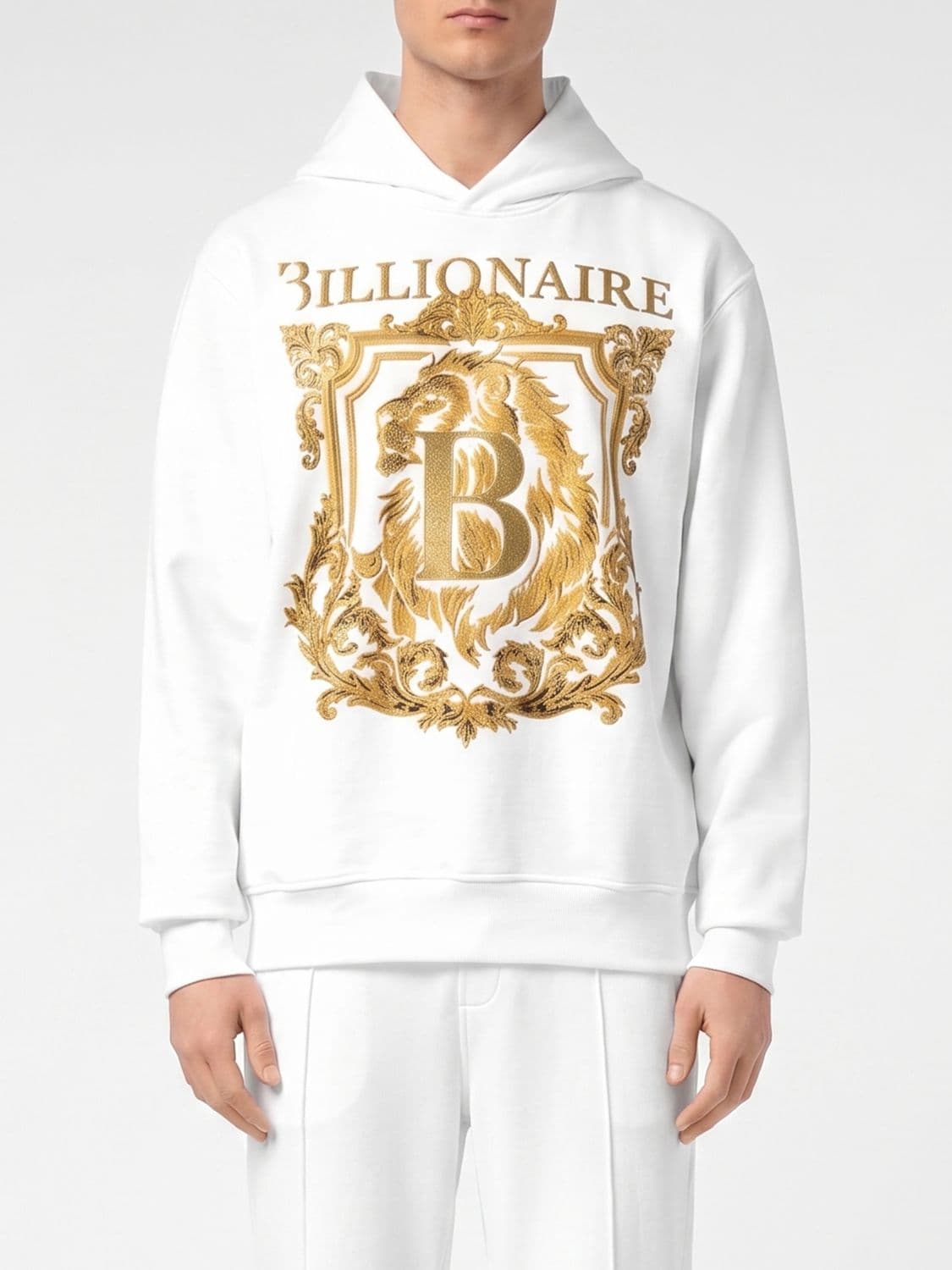 Billionaire Cotton Hoodie with Baroque Print