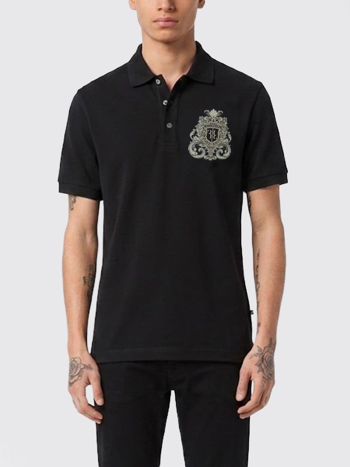 Billionaire Cotton Polo Shirt with Logo Emblem