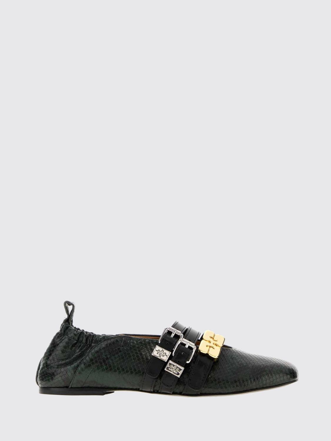 Ganni Ballet Flat Woman color Green