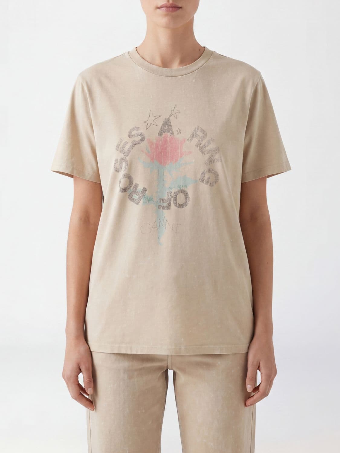 Ganni Printed Organic Cotton T-Shirt
