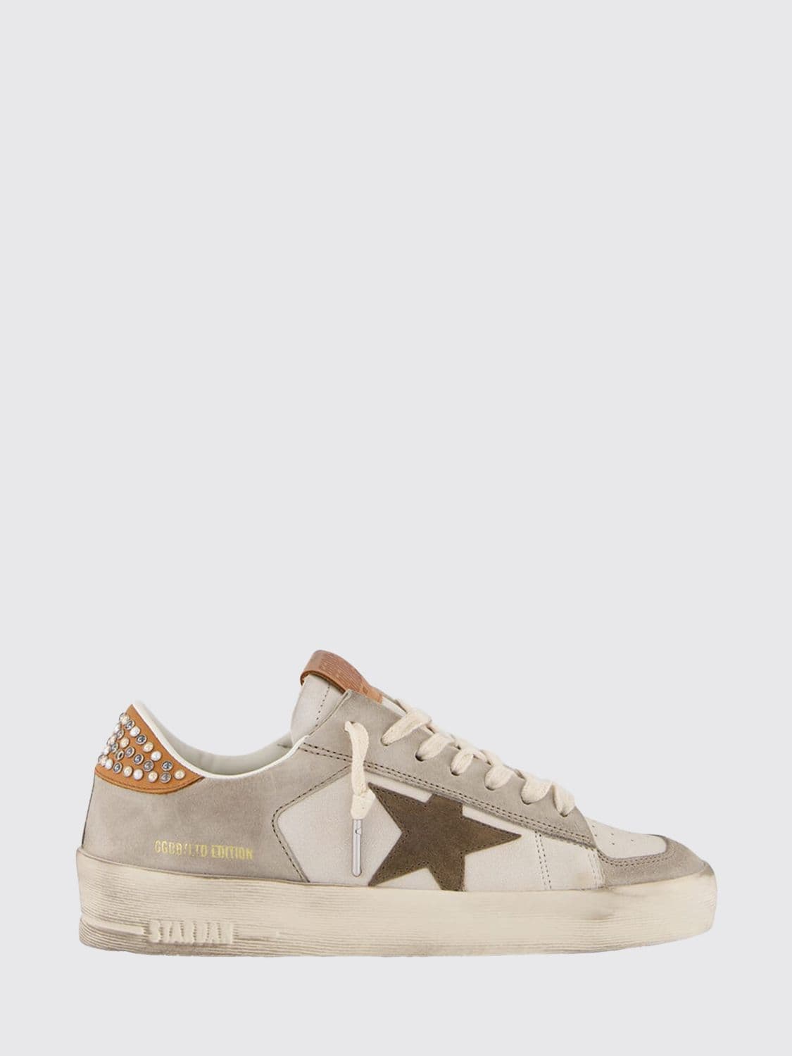 Golden Goose Stardan Distressed Leather Sneakers with Studs