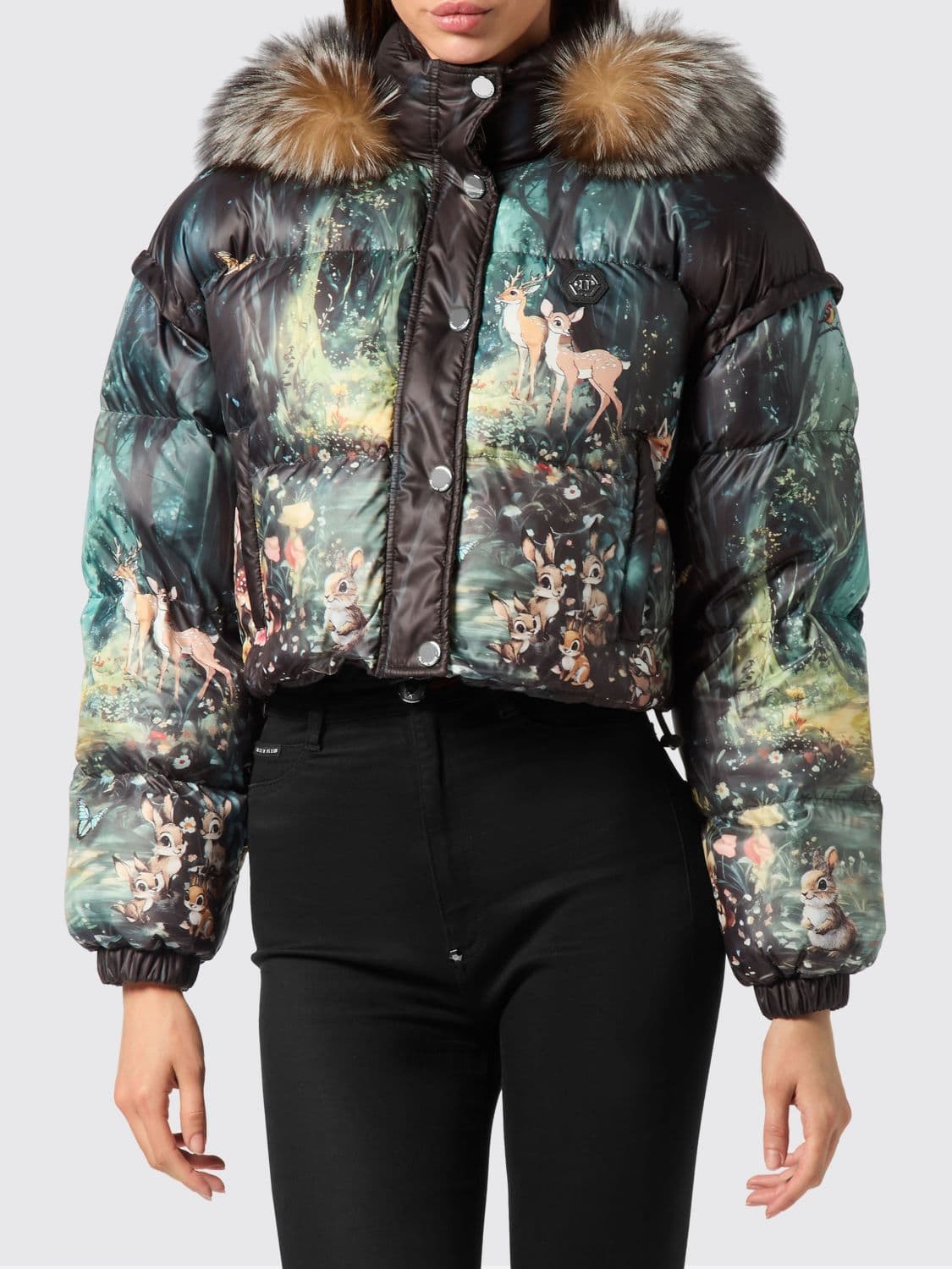 Philipp Plein Printed Nylon Fairy Down Jacket