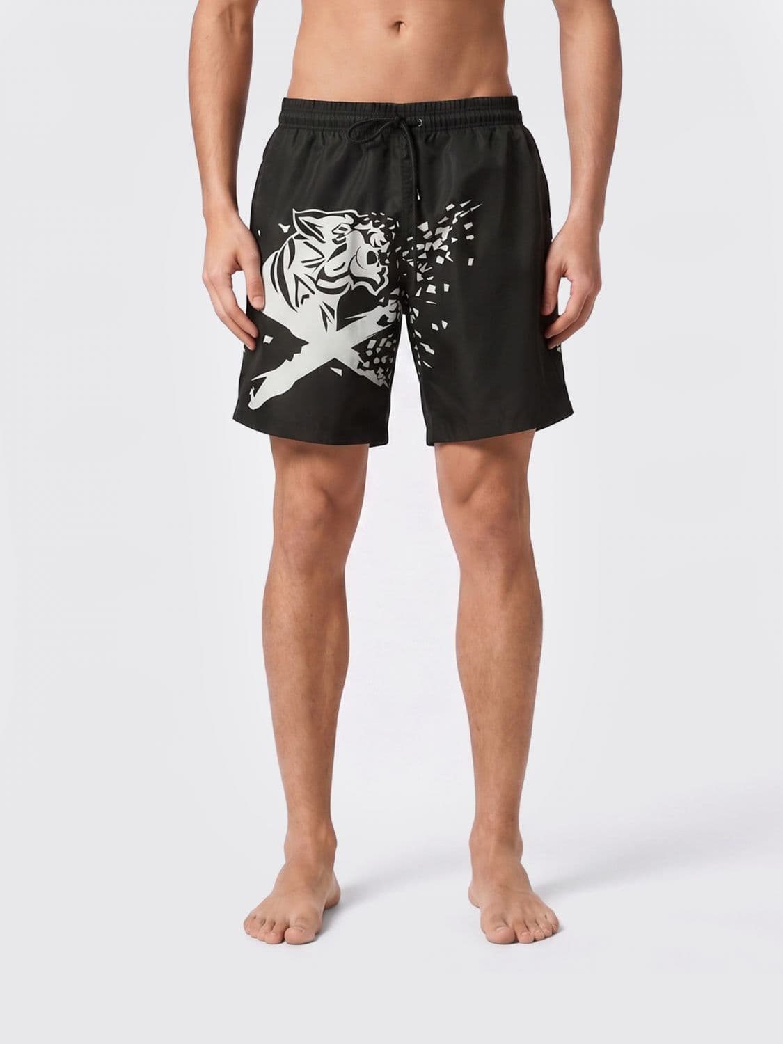 Plein Sport Boxer Swim Trunks with Logo