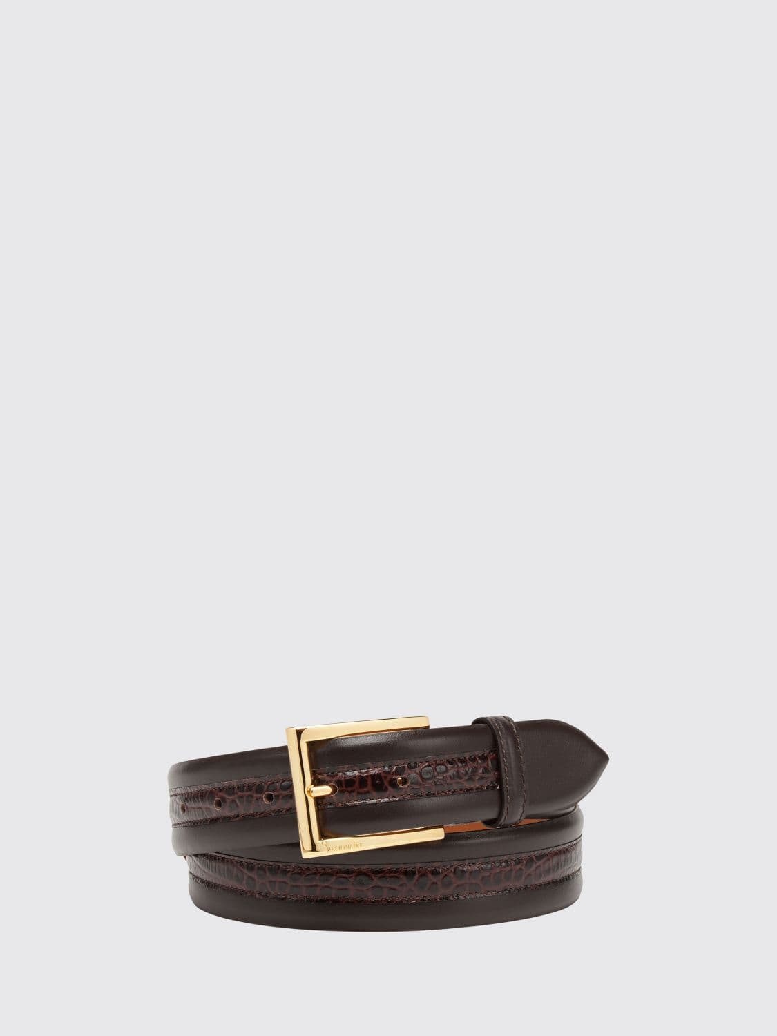 Billionaire Leather Belt with Crocodile Print Details