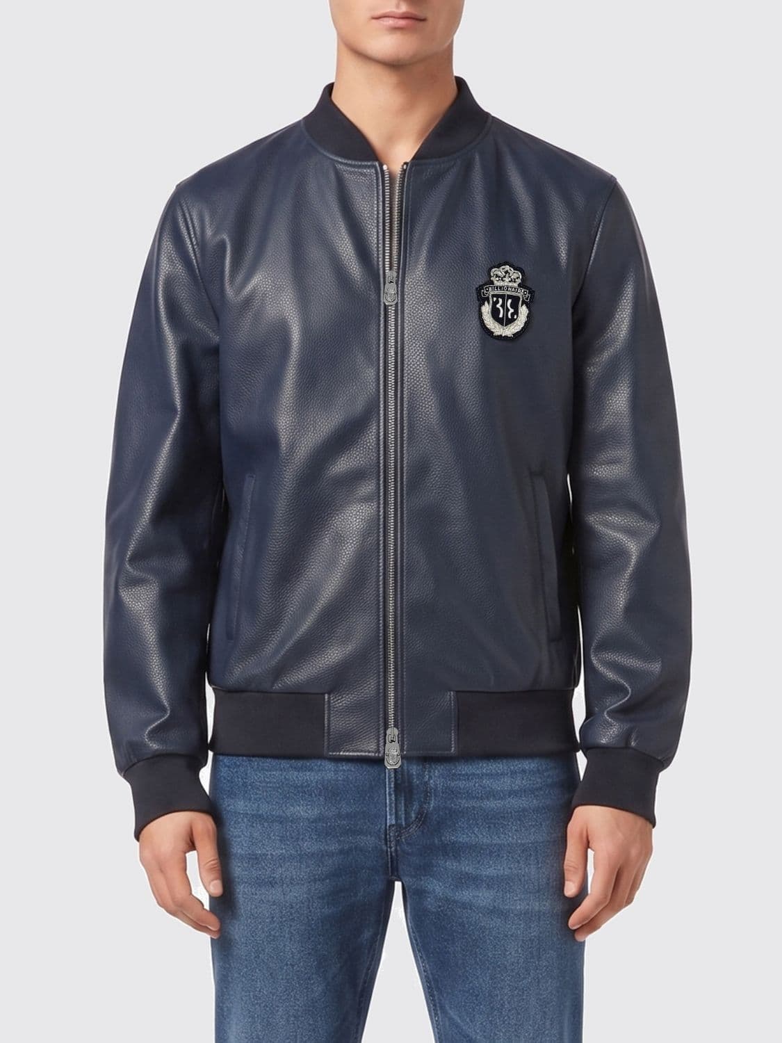 Billionaire Nappa Bomber Jacket with Emblem