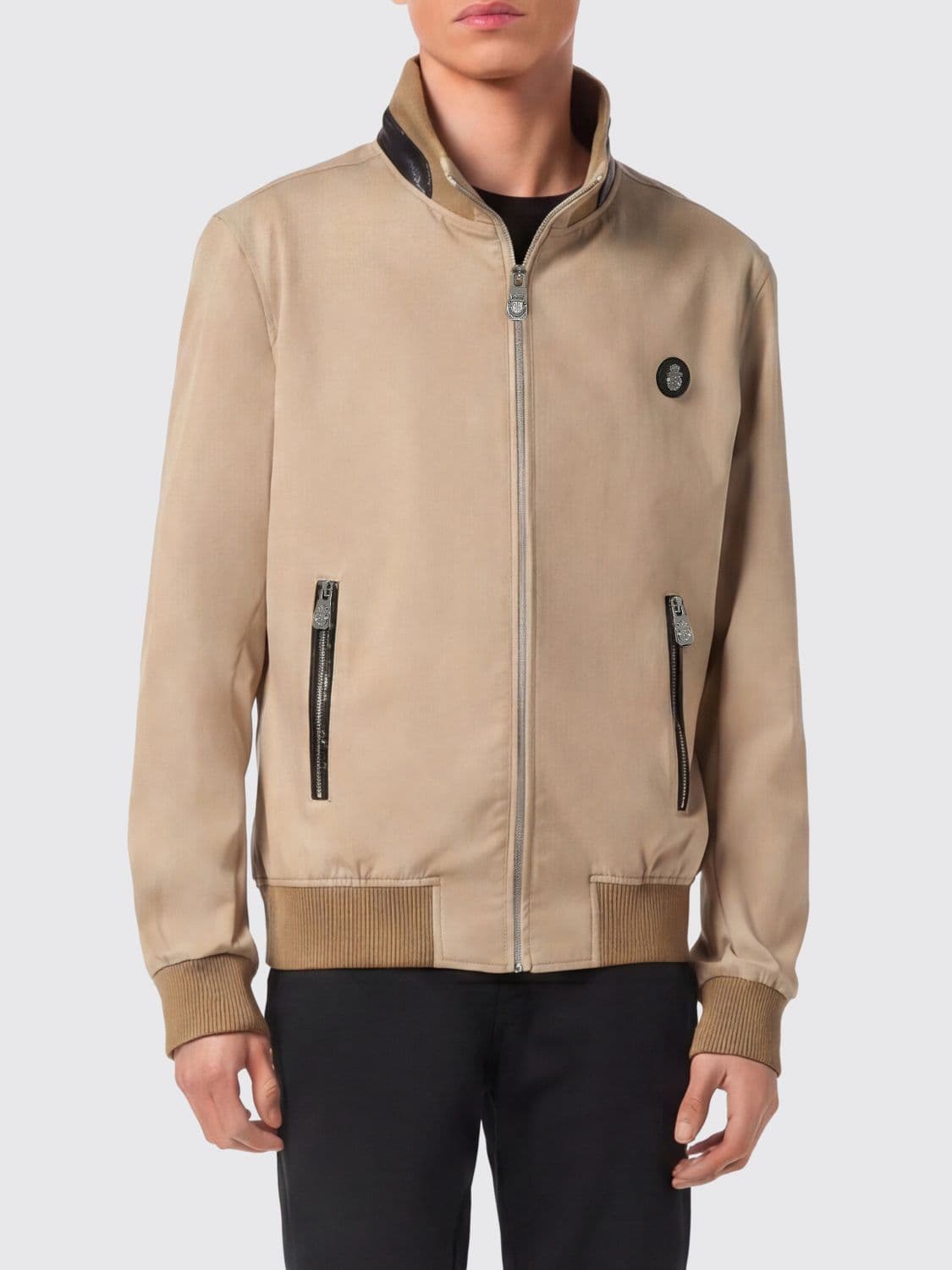 Billionaire Cotton Bomber Jacket with Python Leather Inserts