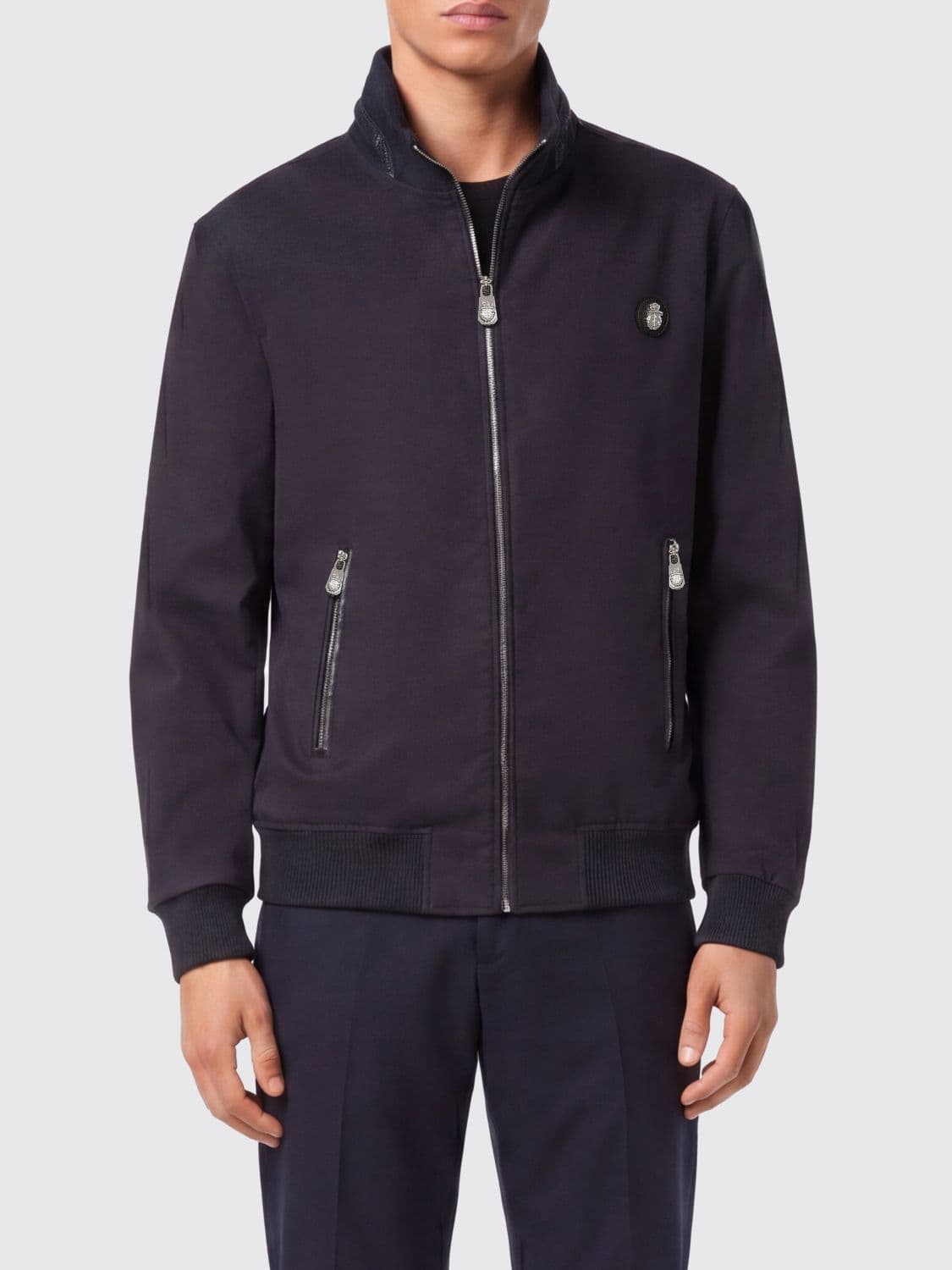 Billionaire Cotton Bomber Jacket with Python Leather Inserts