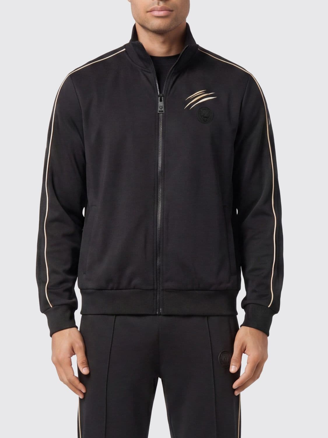 Plein Sport Polyester Zip-Up Sweatshirt