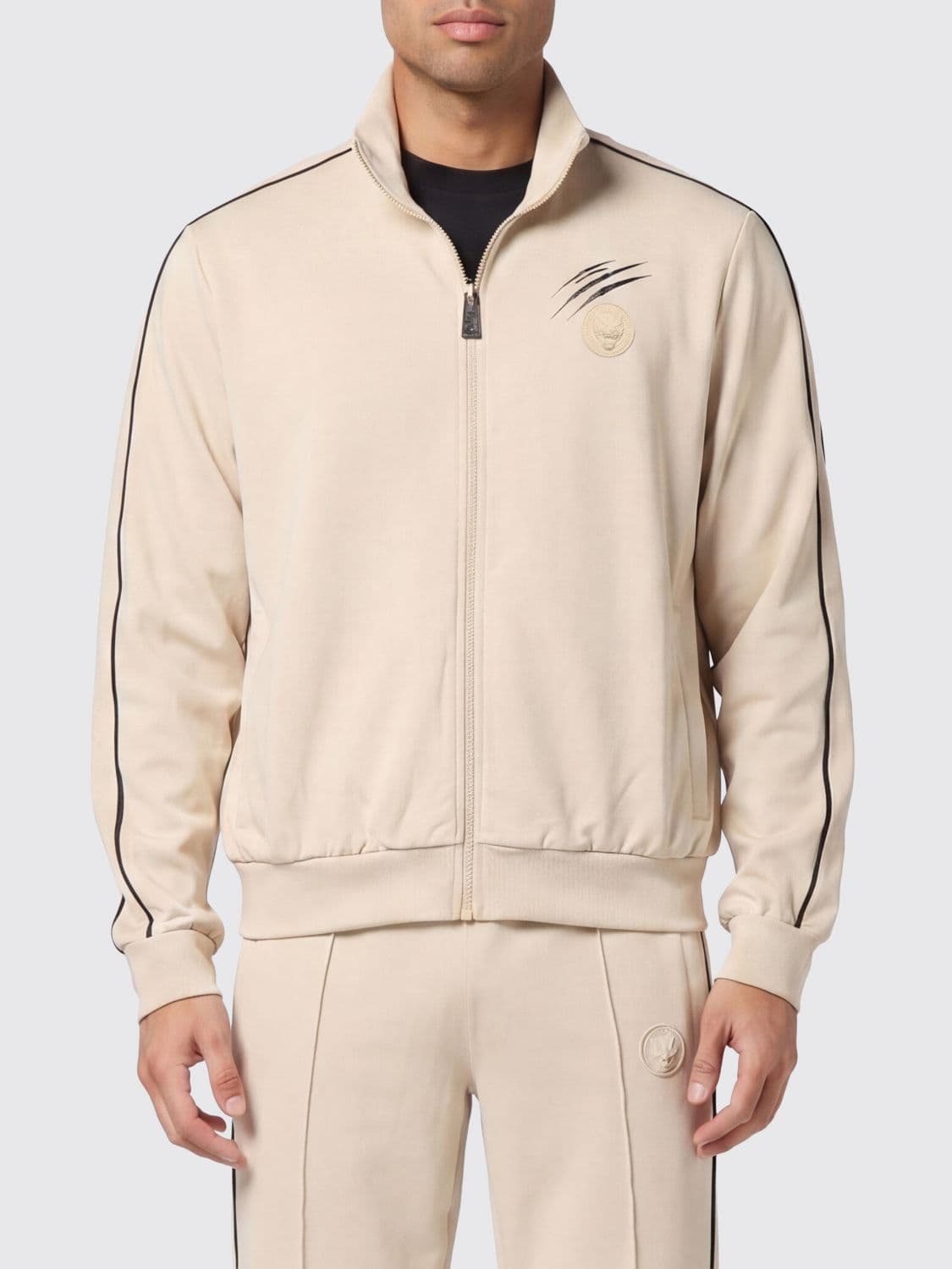 Plein Sport Polyester Zip-Up Sweatshirt