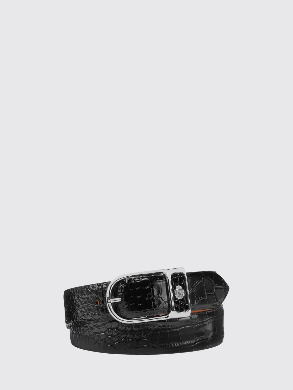 Billionaire Crocodile Print Leather Belt