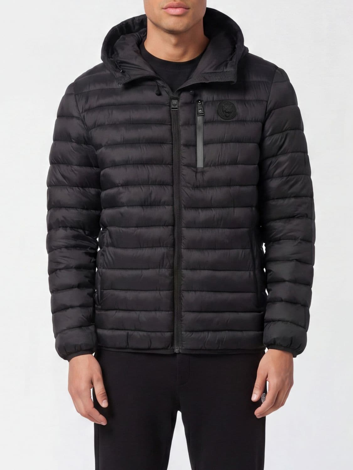 Plein Sport Nylon Down Jacket with Hood