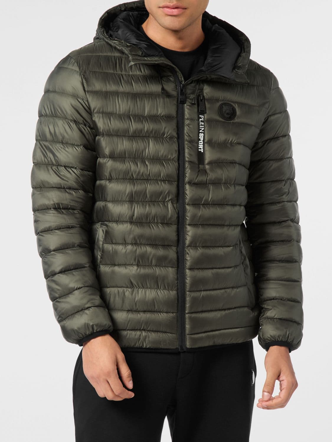 Plein Sport Nylon Down Jacket with Hood