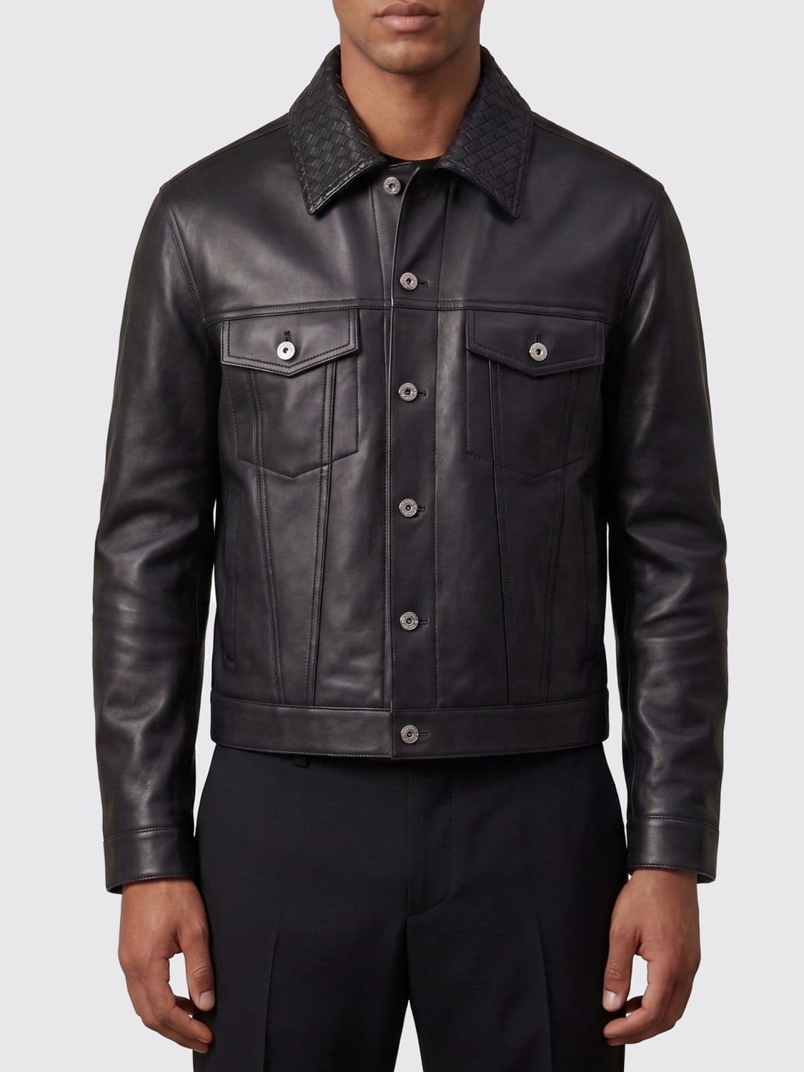 Bottega Veneta Leather Shirt Jacket