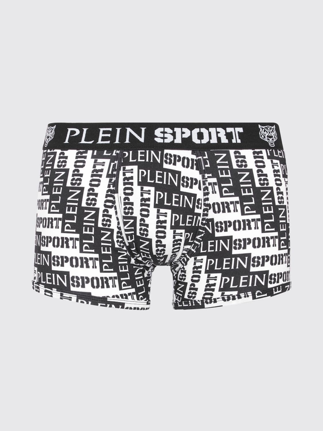 Plein Sport Stretch Cotton Blend Boxer Shorts with Lettering Print Philipp Plein