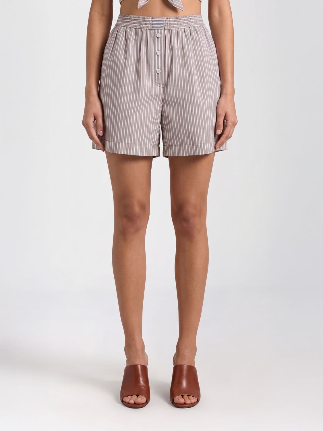 Brunello Cucinelli Striped Cotton and Silk Shorts