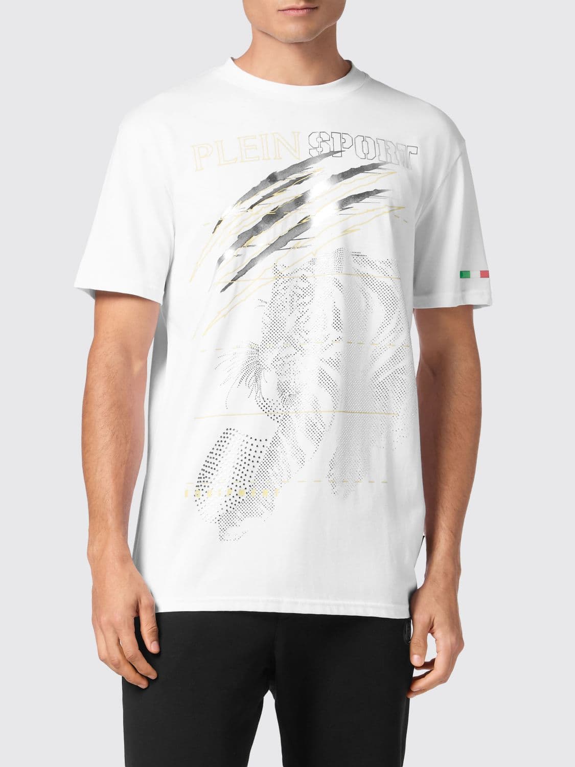 Plein Sport Cotton T-Shirt with Rhinestones