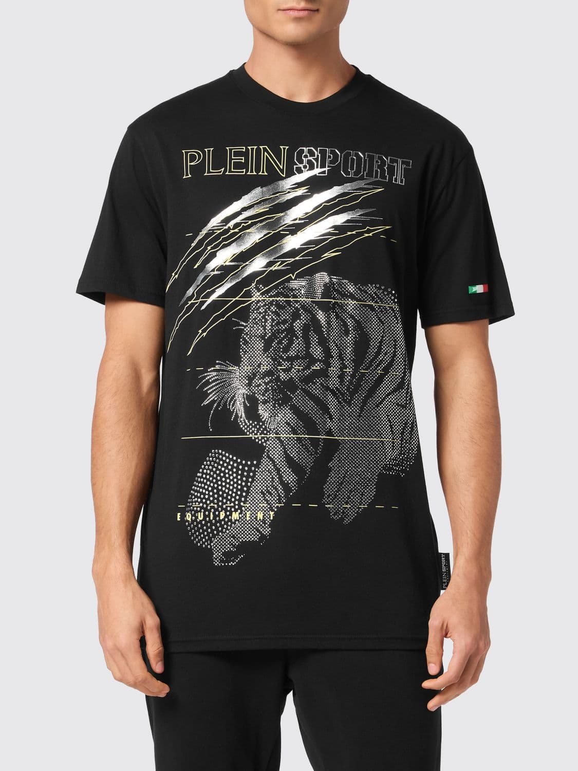 Plein Sport Cotton T-Shirt with Rhinestones
