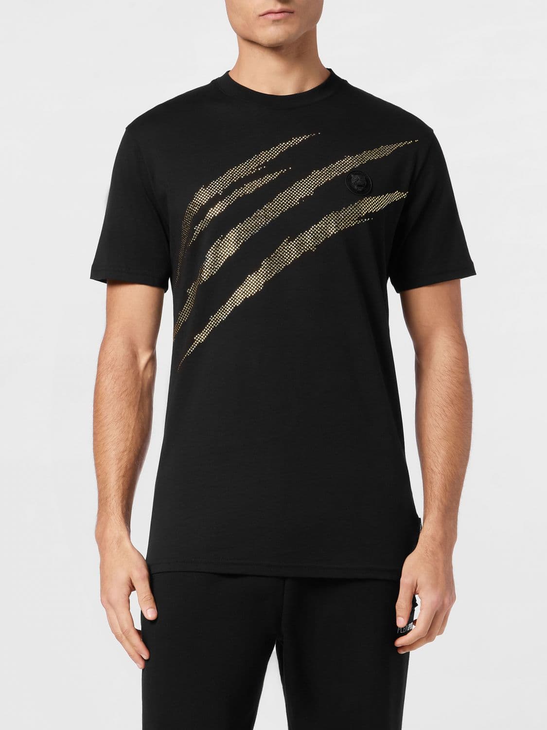 Plein Sport Cotton T-Shirt with Rhinestone Logo