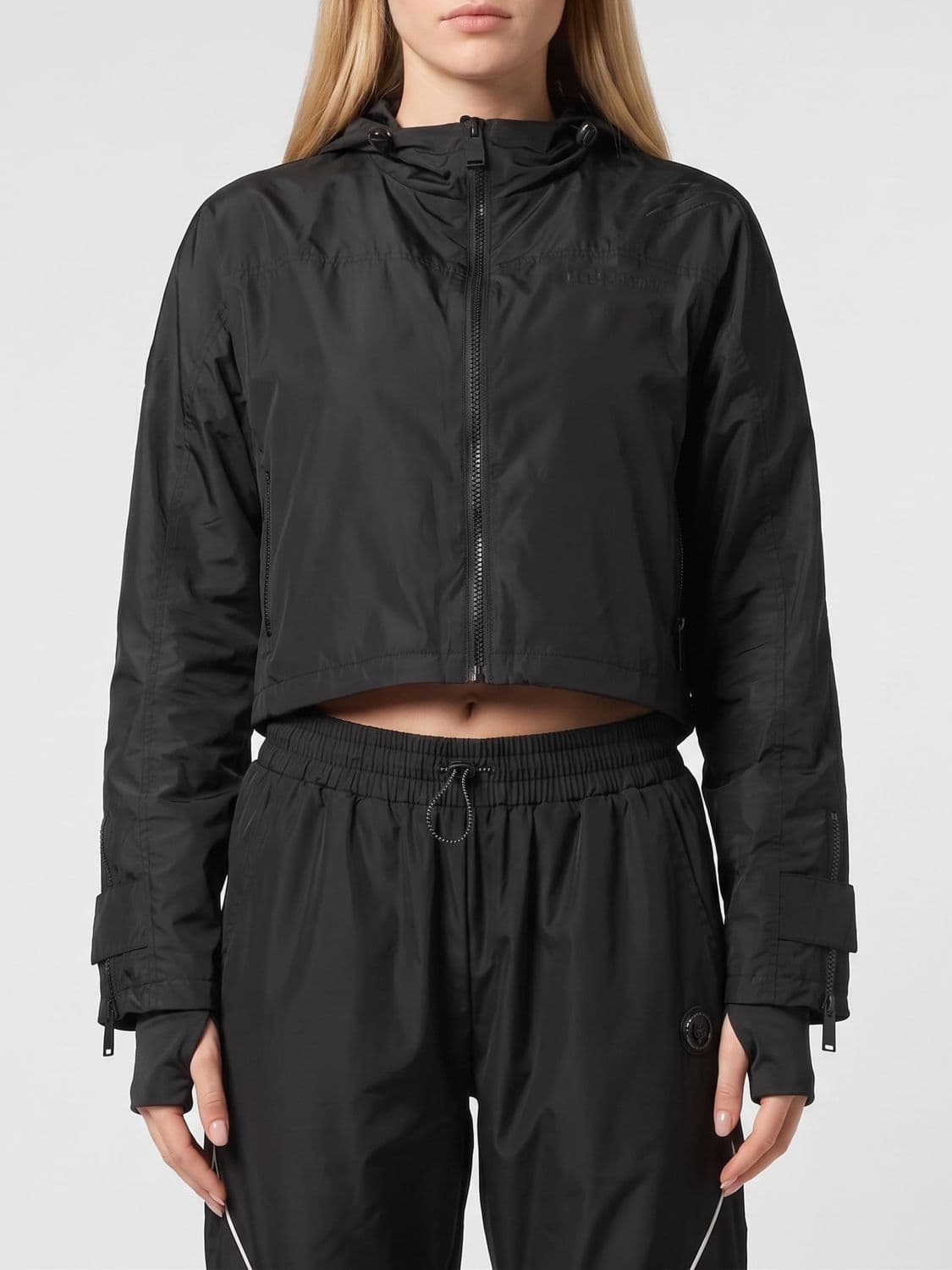 Plein Sport Hooded Stretch Nylon Windbreaker