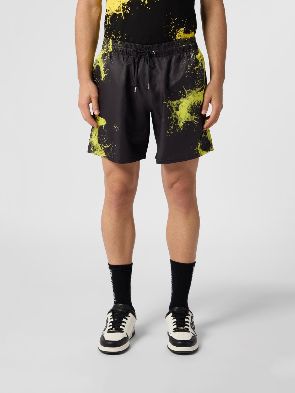 Plein Sport Printed Technical Fabric Jogging Shorts
