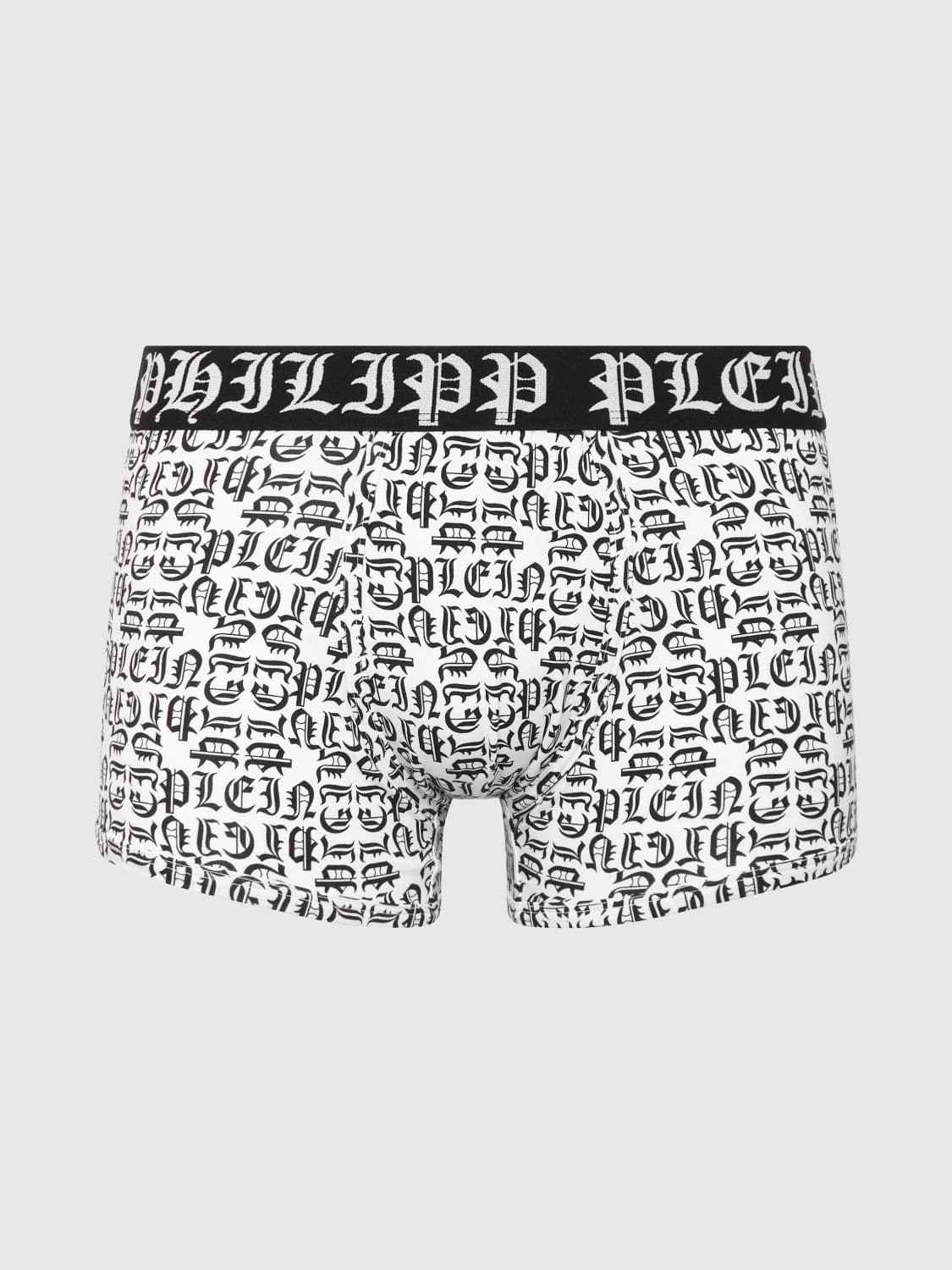 Philipp Plein Stretch Cotton Blend Boxers With Lettering Print