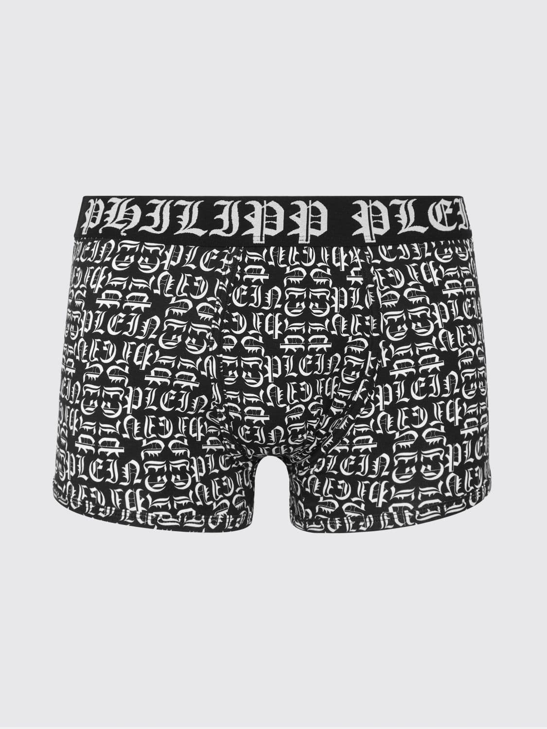Philipp Plein Stretch Cotton Blend Boxers With Lettering Print