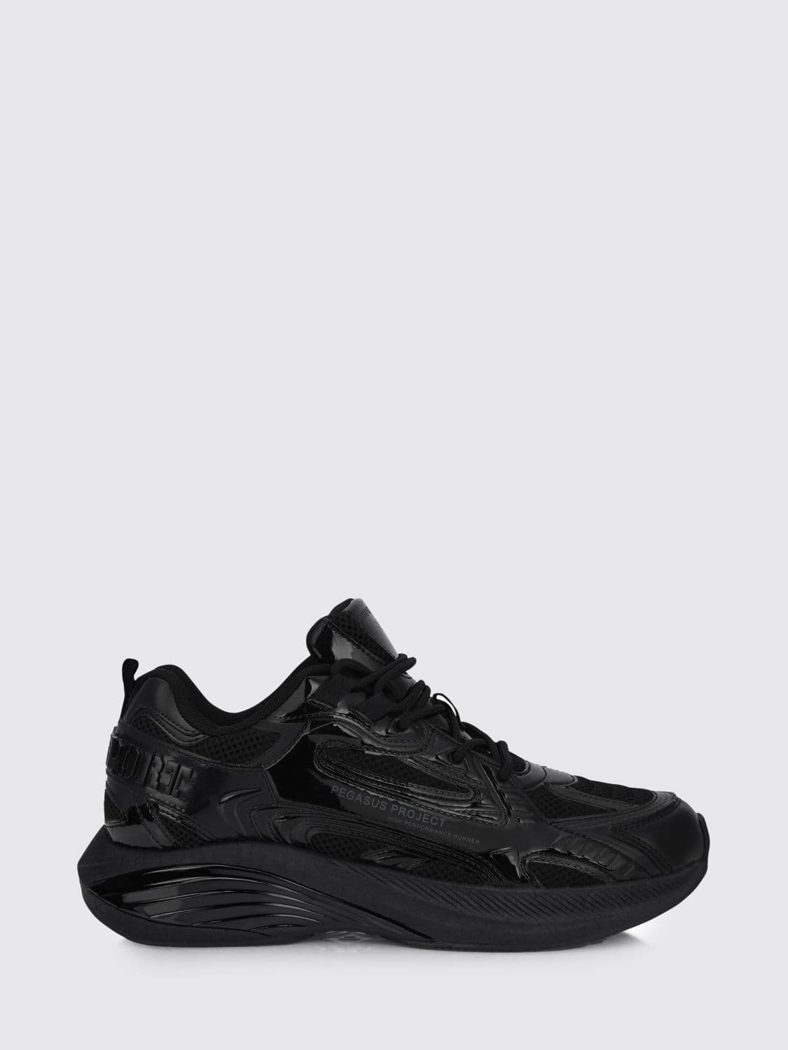 Plein Sport Pegasus Project Mesh And Patent Leather Sneakers