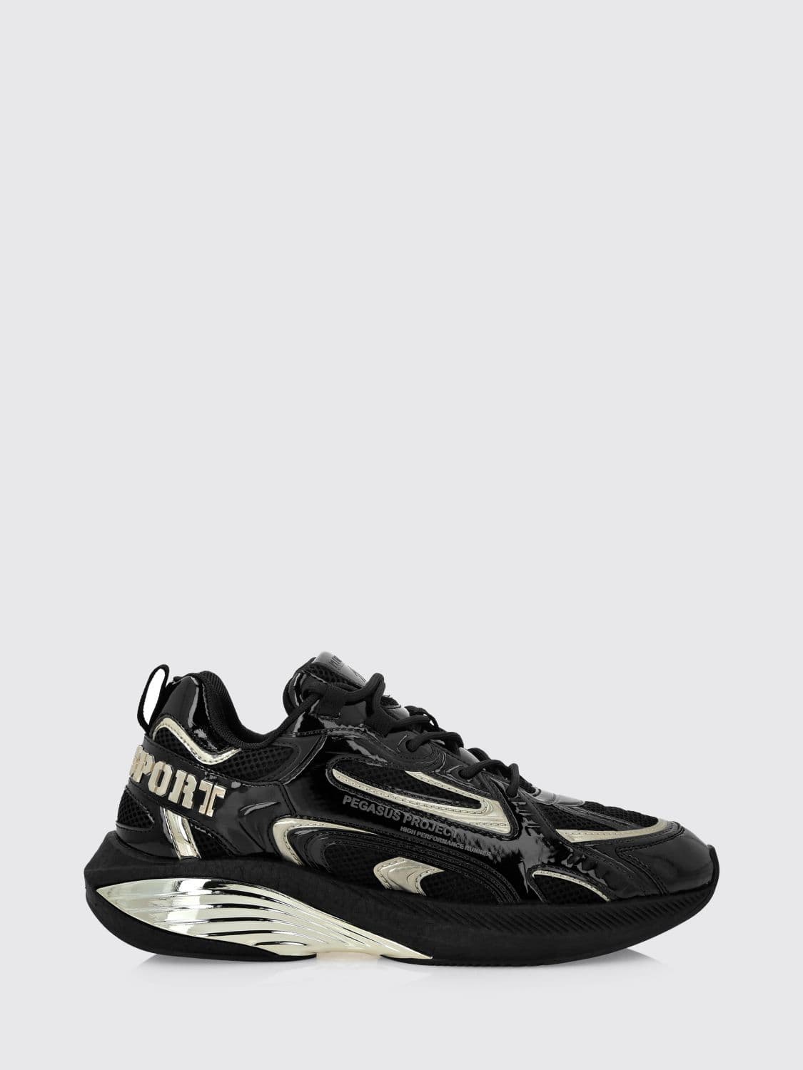 Plein Sport Pegasus Project Mesh And Patent Leather Sneakers