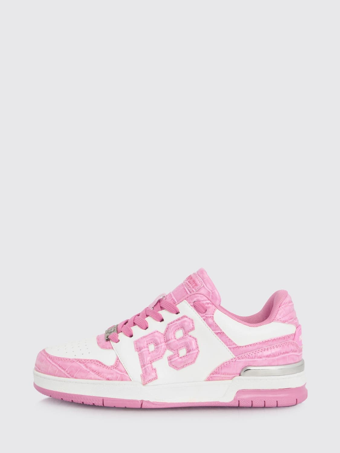 Plein Sport Crocodile Print Leather Sneakers