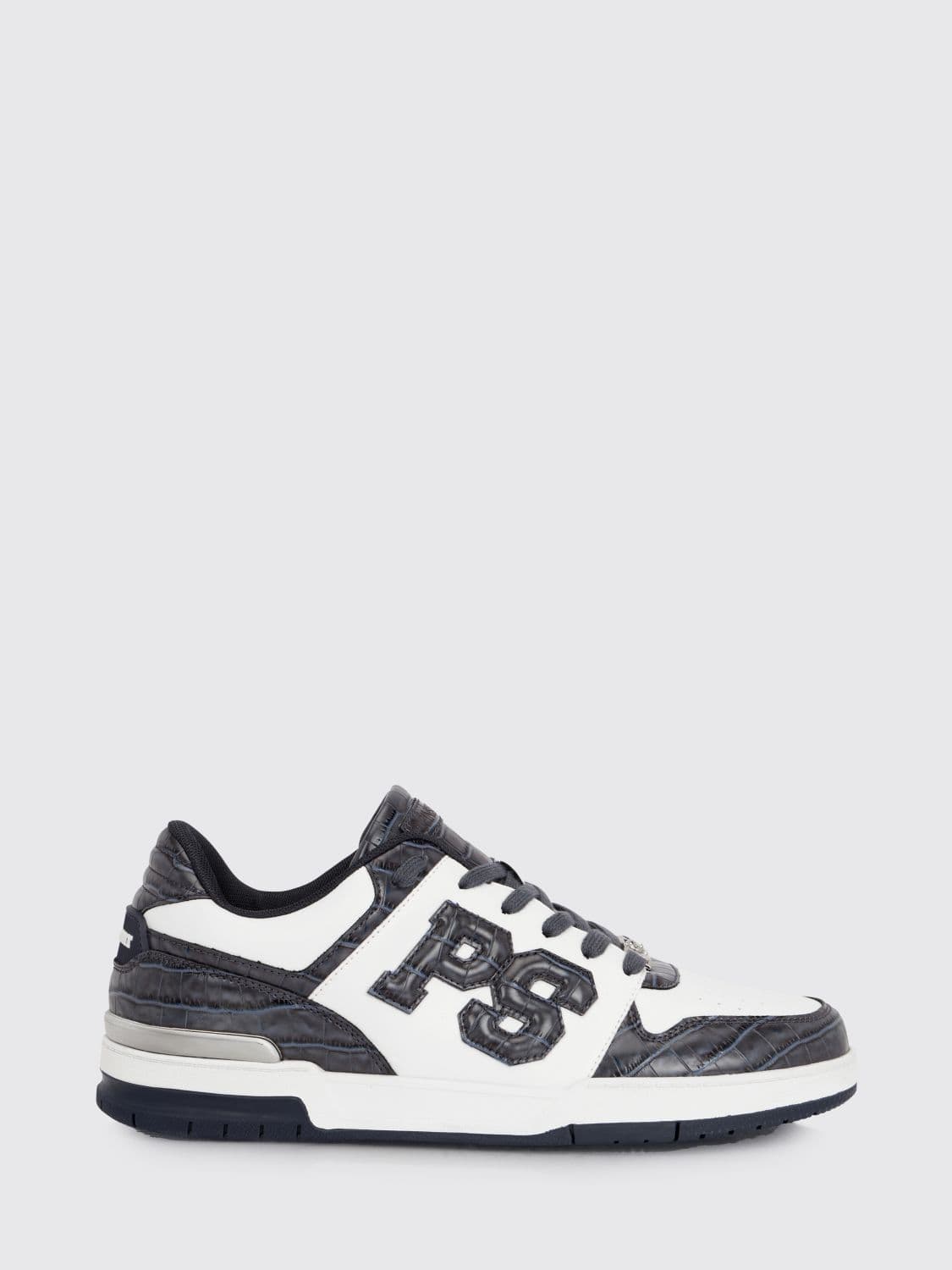 Plein Sport Crocodile Print Leather Sneakers