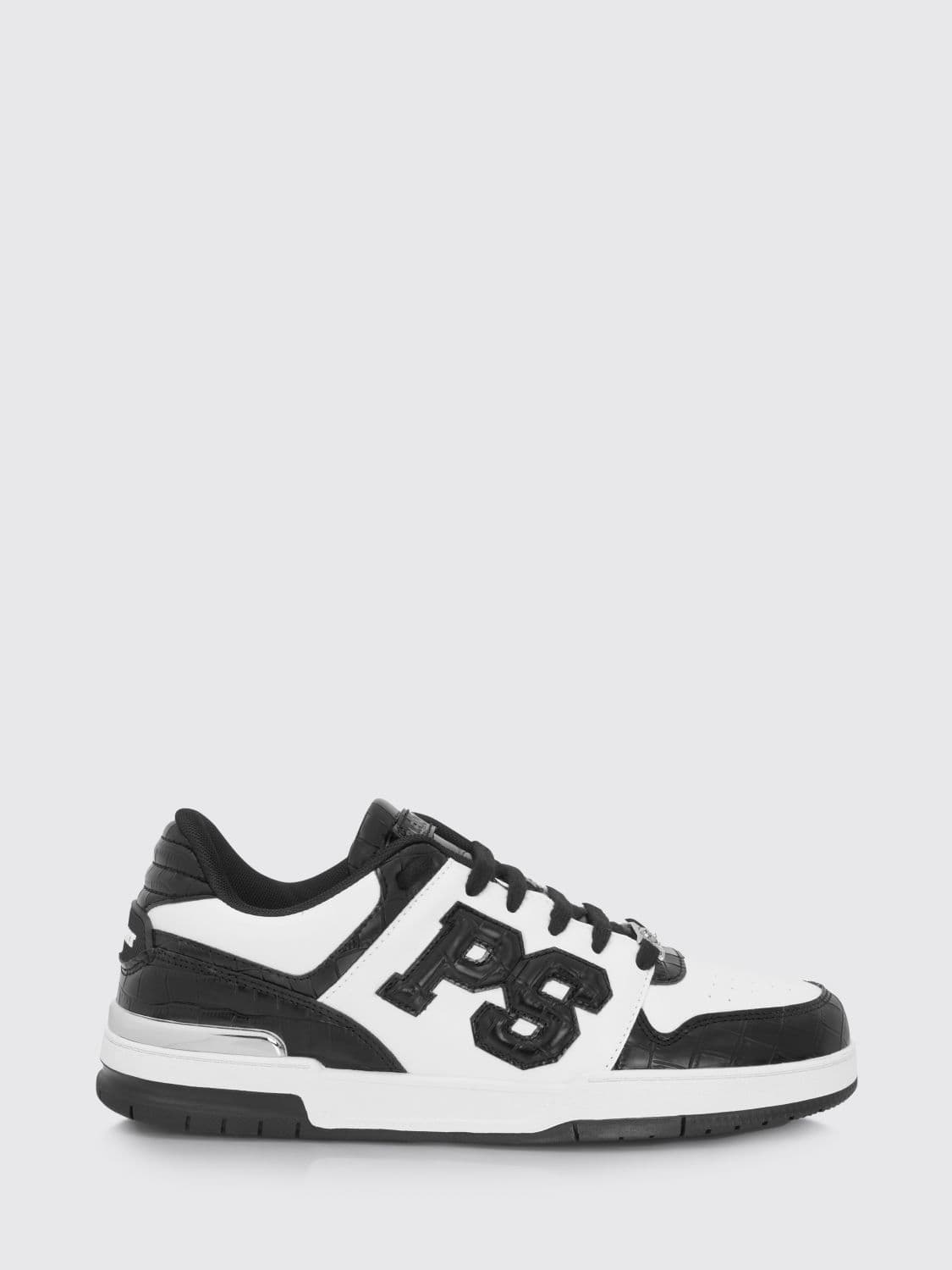 Plein Sport Crocodile Print Leather Sneakers