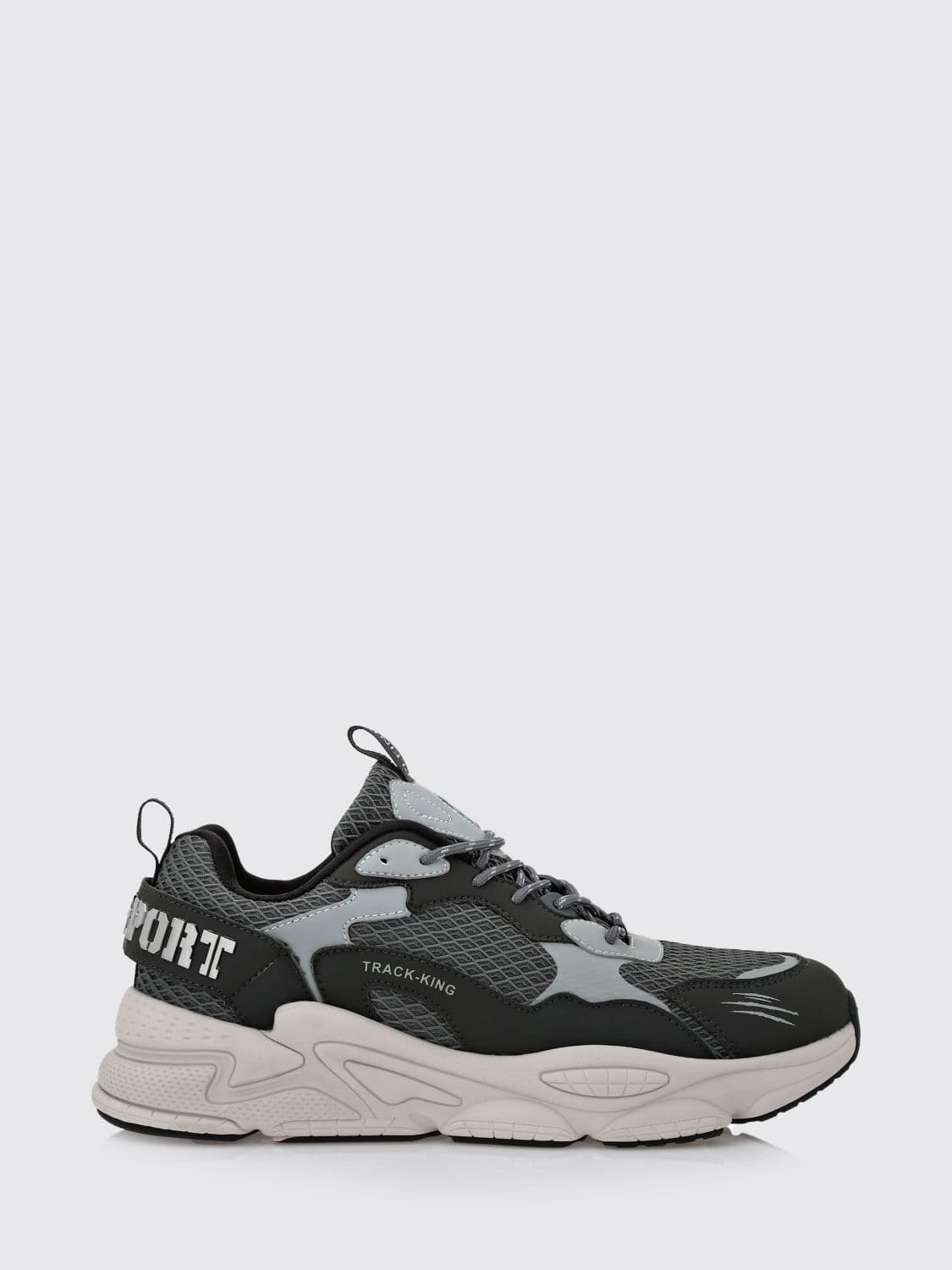 Plein Sport Track-King Leather And Mesh Sneakers