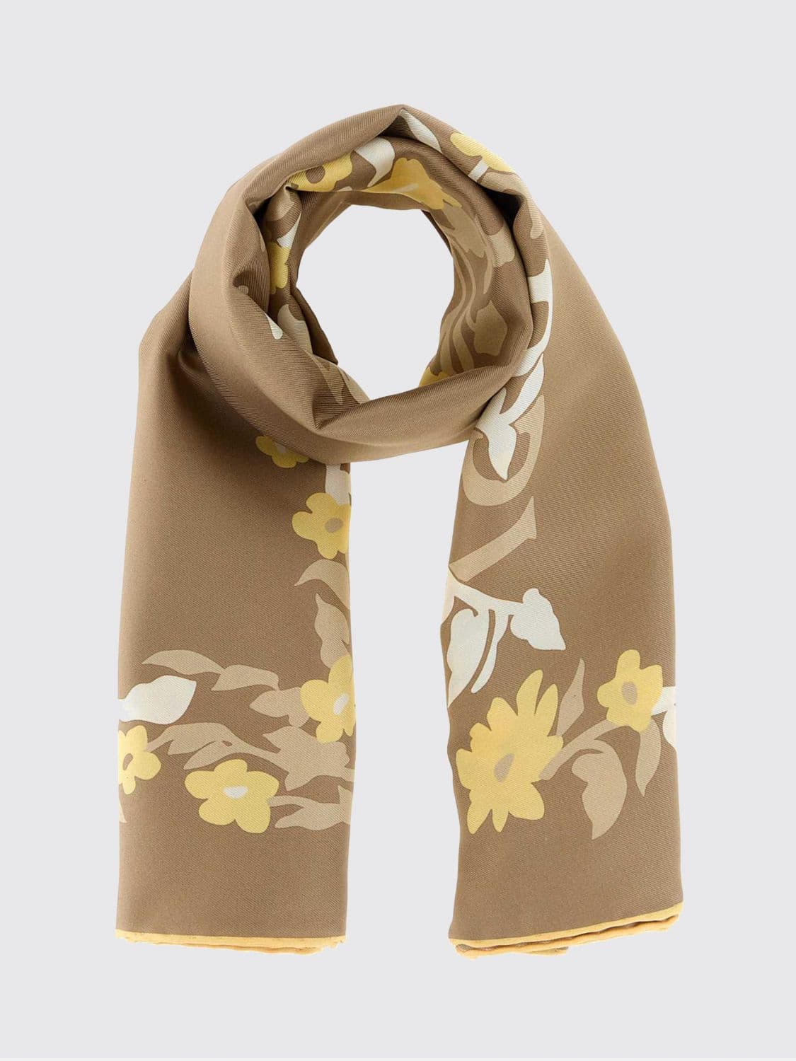 Burberry Silk Scarf with Floral Print · OS