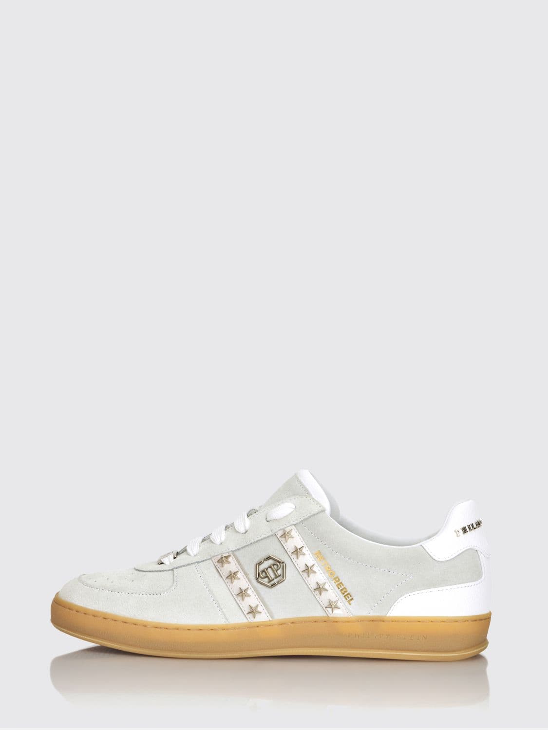 Philipp Plein Retro Rebel Suede Sneakers with Applied Stars