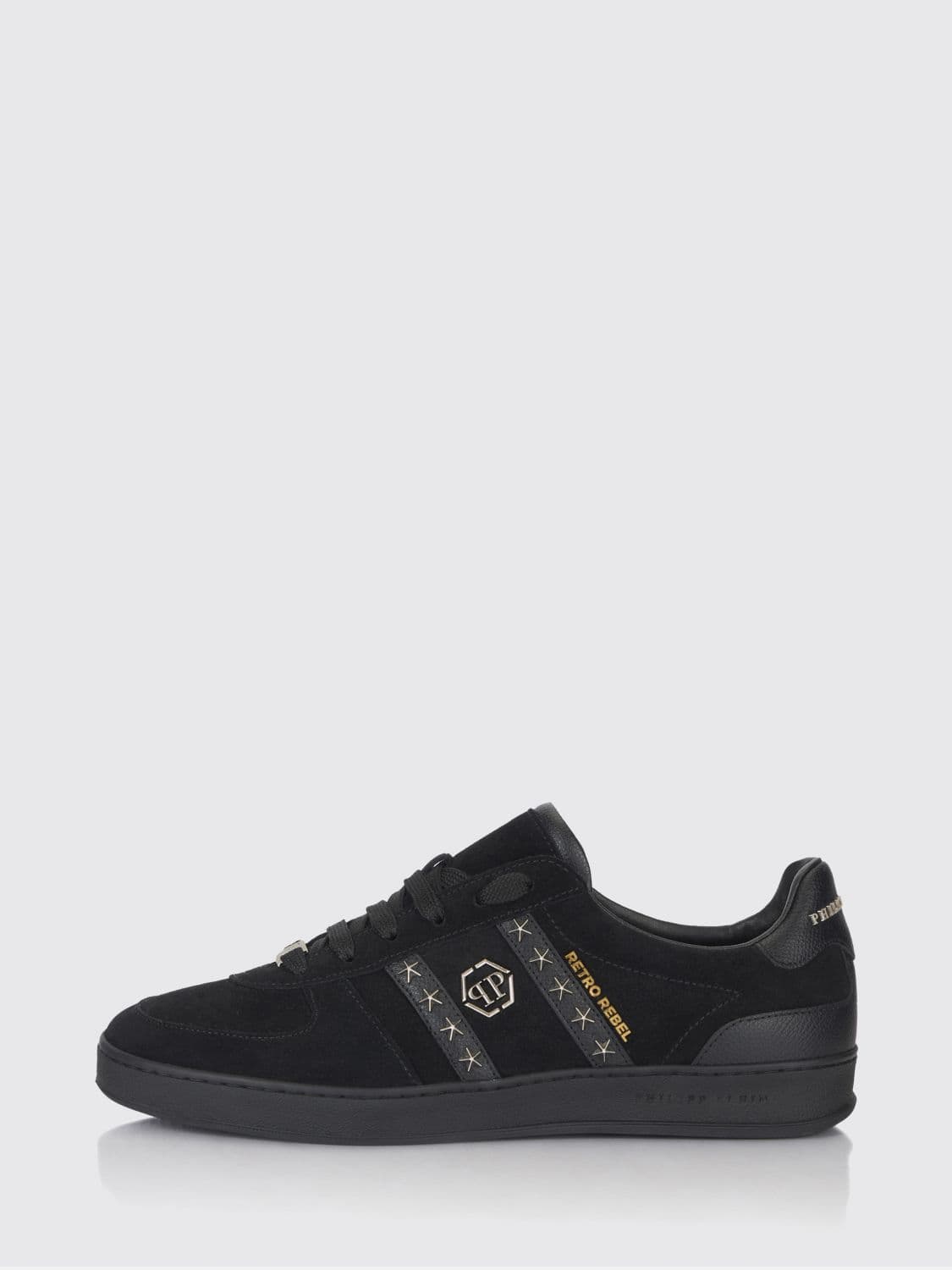 Philipp Plein Retro Rebel Suede Sneakers with Applied Stars