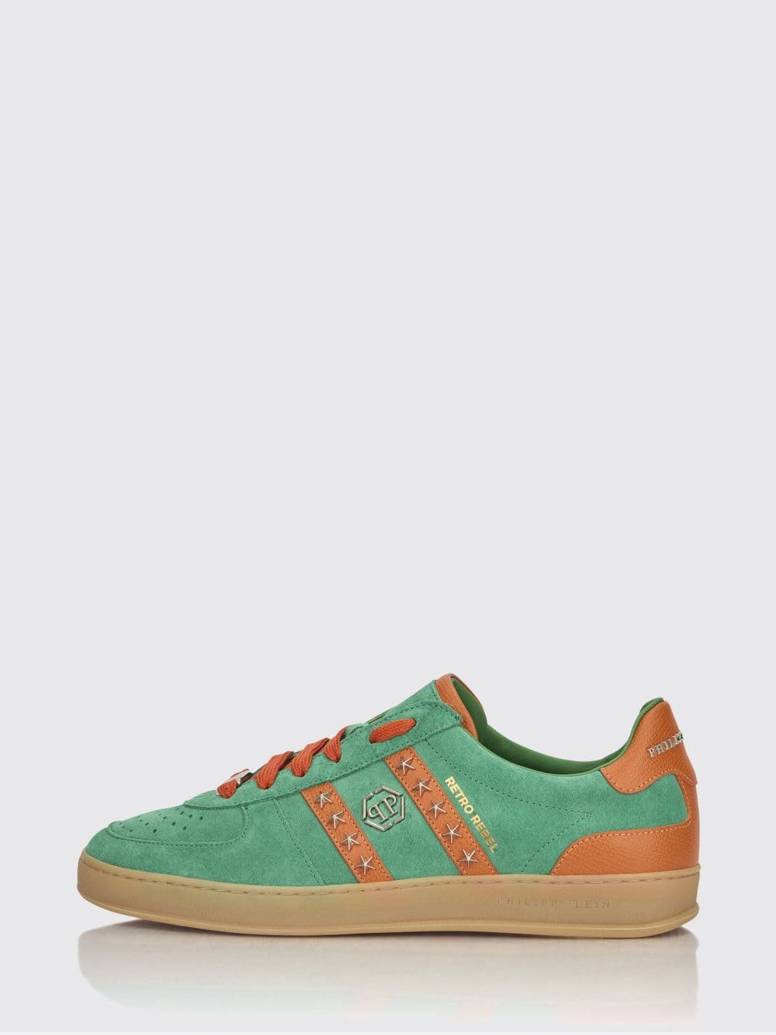 Philipp Plein Retro Rebel Suede Sneakers with Applied Stars