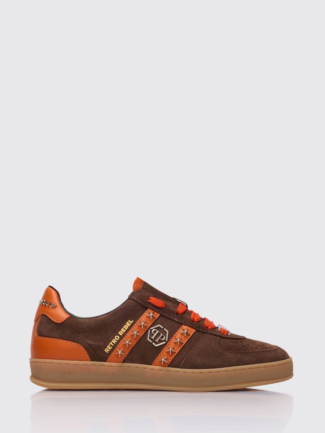 Philipp Plein Retro Rebel Suede Sneakers with Applied Stars