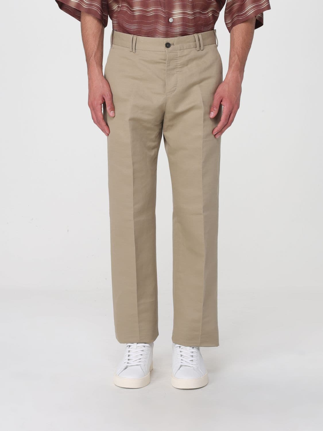 Pt Torino Cotton and Linen Chino Trousers